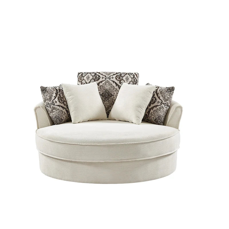 GDFStudio Harrison Swivel Accent Barrel Chair for Relaxed Living