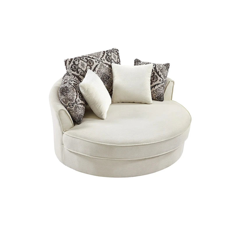 GDFStudio Harrison Swivel Accent Barrel Chair for Relaxed Living