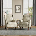 Wingback Accent Armchair Set of 2 Nailhead Trim Turned Wood Legs 10 Colors