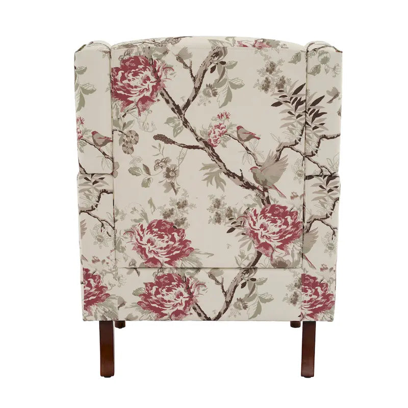 Wingback Accent Armchair Set of 2 Nailhead Trim Turned Wood Legs 10 Colors