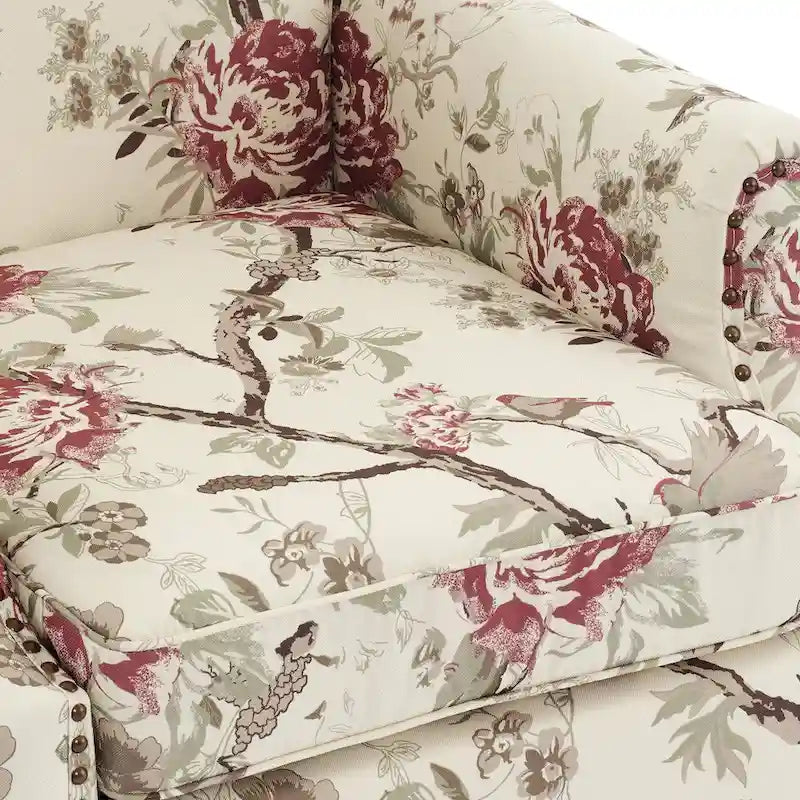 Wingback Accent Armchair Set of 2 Nailhead Trim Turned Wood Legs 10 Colors