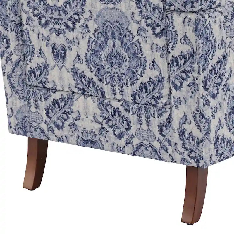 Wingback Accent Armchair Set of 2 Nailhead Trim Turned Wood Legs 10 Colors