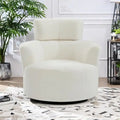Polyester Barrel Swivel Chair with 360 Rotation, and Adjustable Headrest & Berber Fleece Upholstery - 320lb Capacity