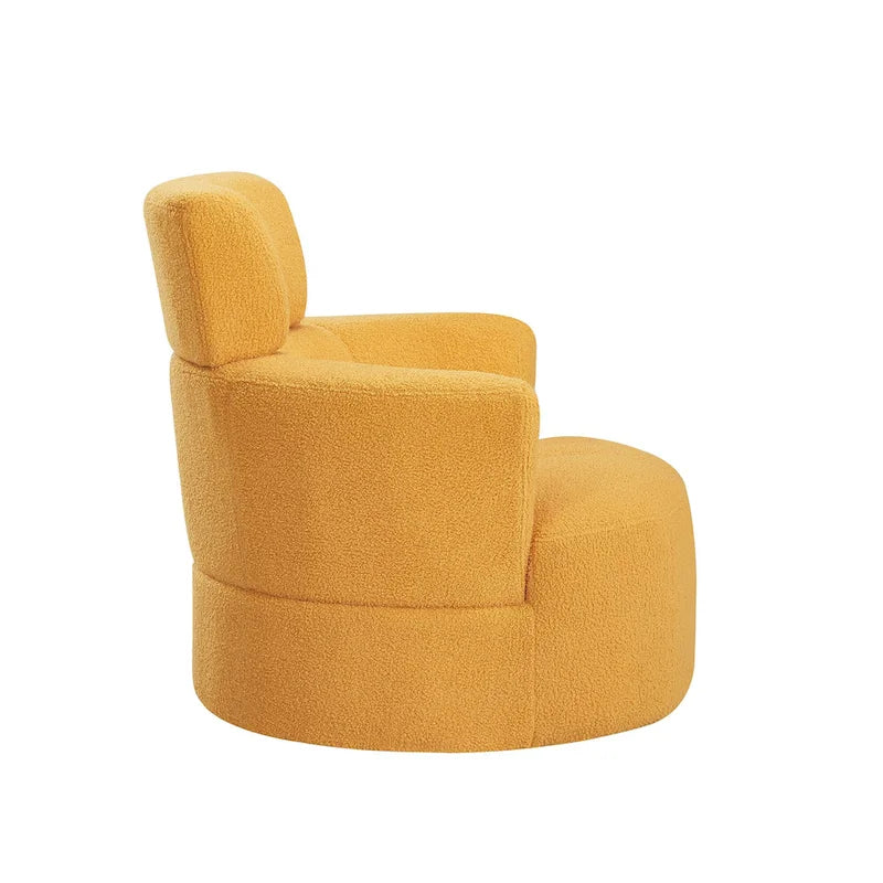 Polyester Barrel Swivel Chair with 360 Rotation, and Adjustable Headrest & Berber Fleece Upholstery - 320lb Capacity