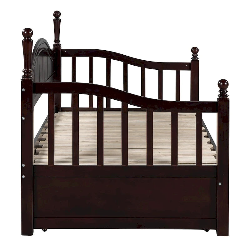 Twin Wooden Daybed with 2 Drawers & Trundle