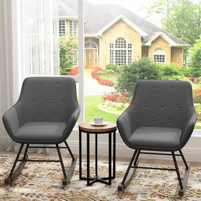 Accent Chair, Upholstered Button Tufted Living Room Chairs with Wood Legs, Comfy Frosted Velvet Lounge Chair