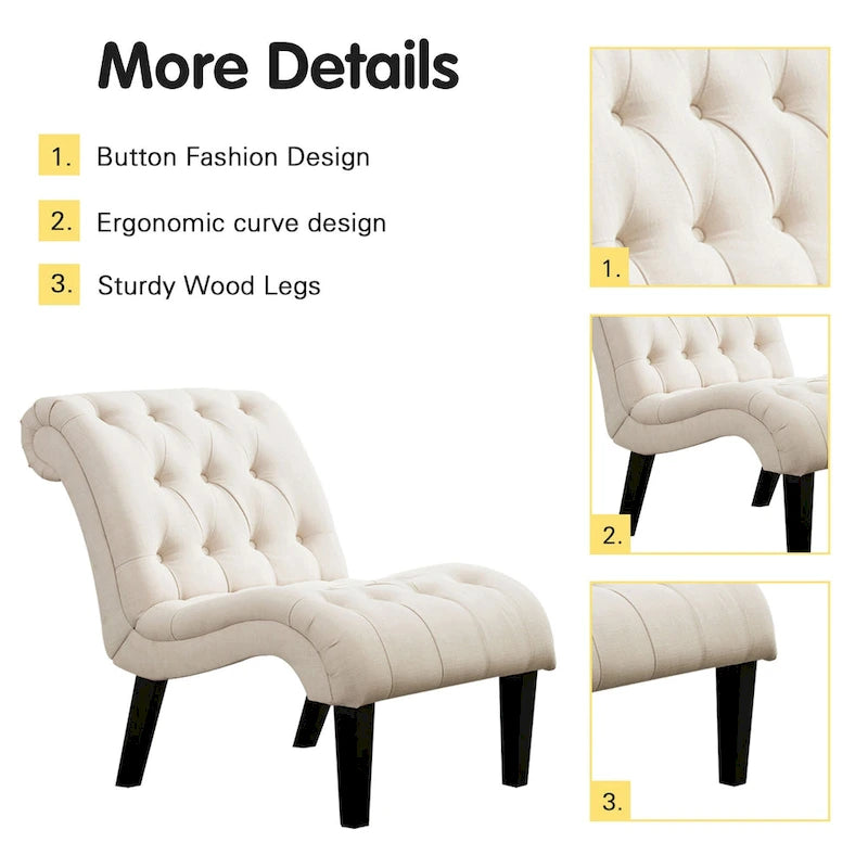 Button Tufted Velvet Accent Rocking Chair High Back Metal Base Ivory Black