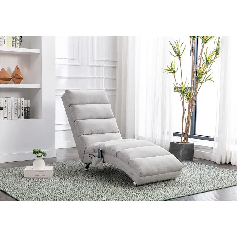 Linen Chaise Lounge Indoor Recliner Adjustable Backrest 300 lb 10 Colors