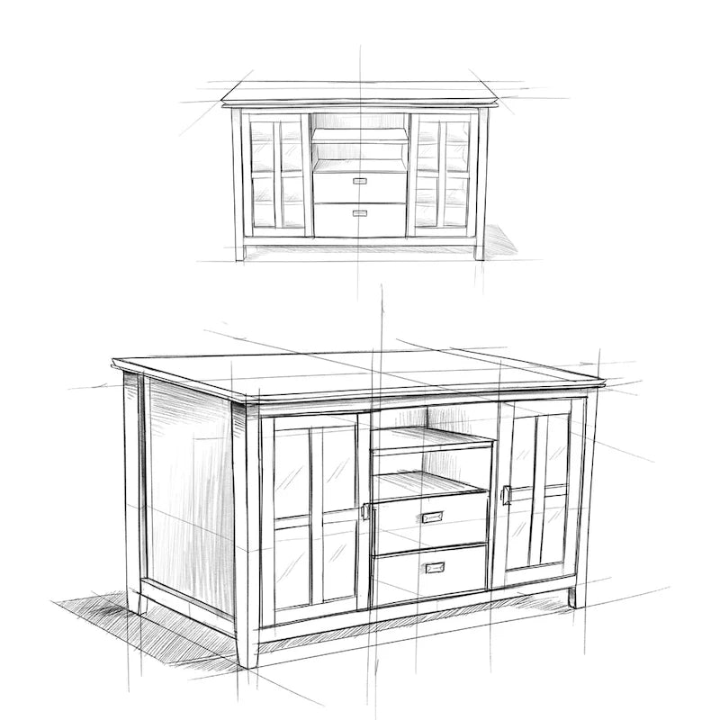 WYNDENHALL Stratford 53-inch Solid Wood TV Media Stand - 53 inch wide