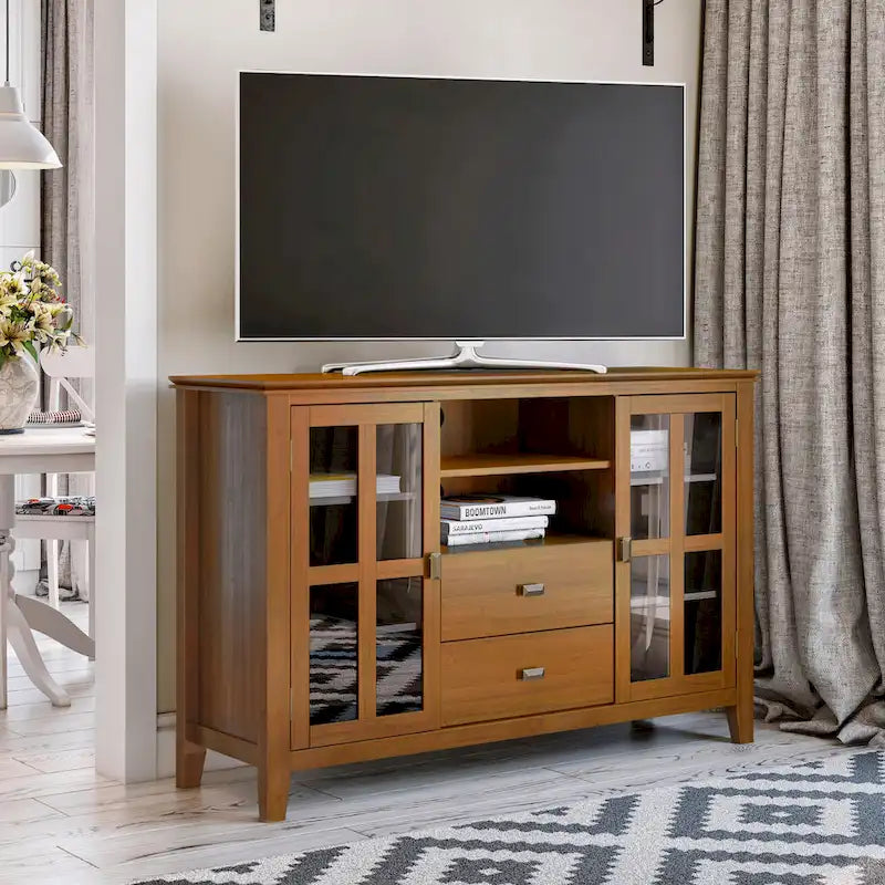WYNDENHALL Stratford 53-inch Solid Wood TV Media Stand - 53 inch wide