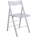 Modern Acrylic Folding Chair Chrome Frame Waterfall Seat Clear Gold Indoor