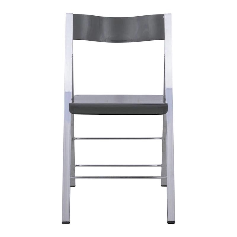 Modern Acrylic Folding Chair Chrome Frame Waterfall Seat Clear Gold Indoor