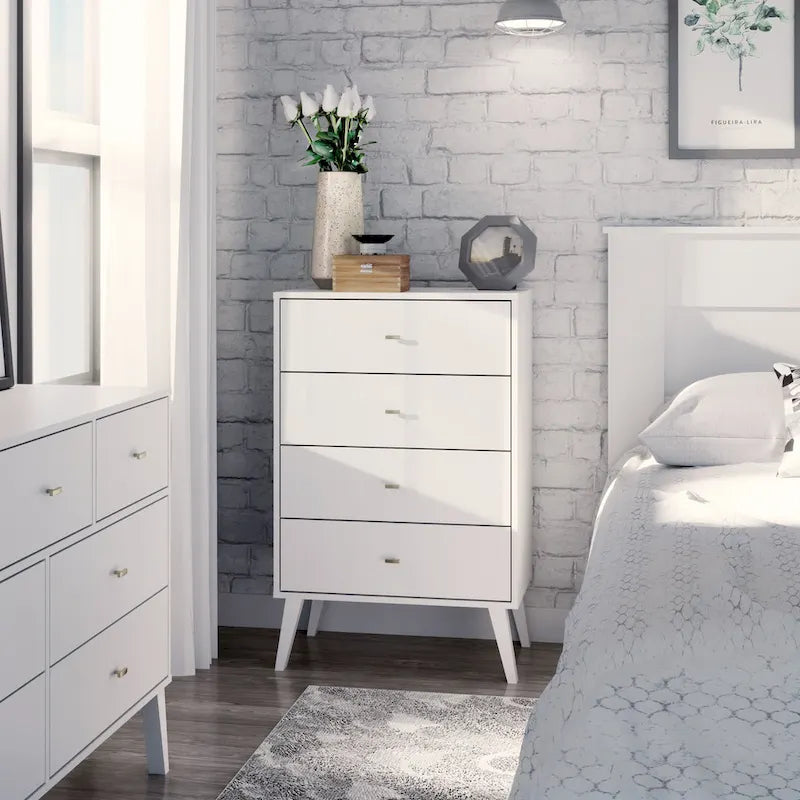 Prepac Milo Mid Century Modern 4-Drawer Chest