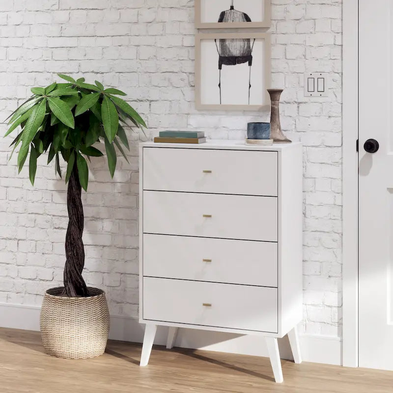Prepac Milo Mid Century Modern 4-Drawer Chest