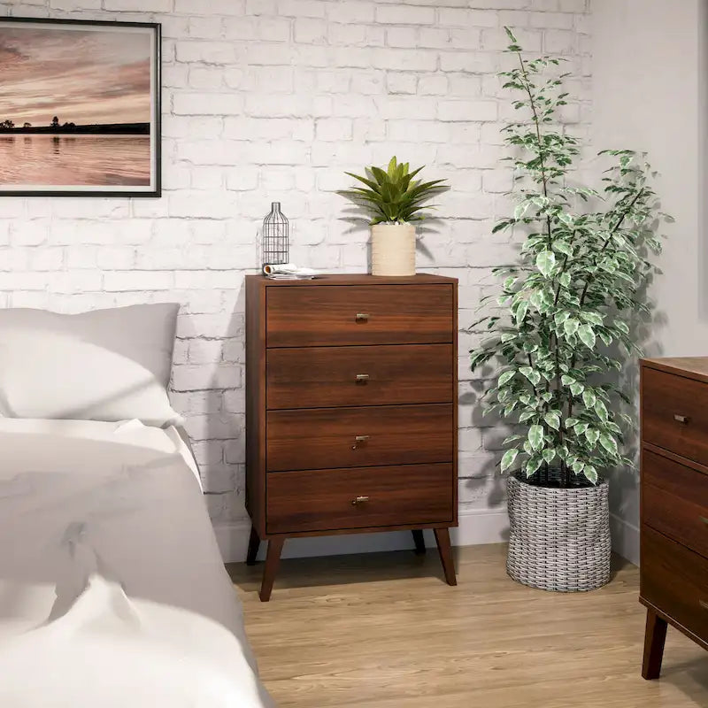 Prepac Milo Mid Century Modern 4-Drawer Chest