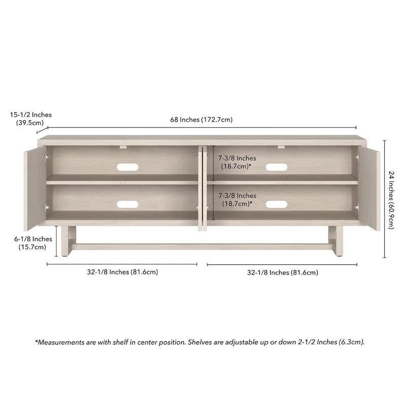 Cutler Rectangular TV Stand for TV's up to 75 - 68 Wide