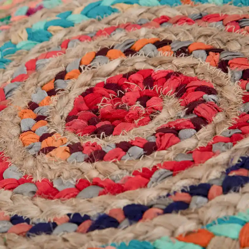 WYNDENHALL Mattise Boho Round Pouf in Braided Jute