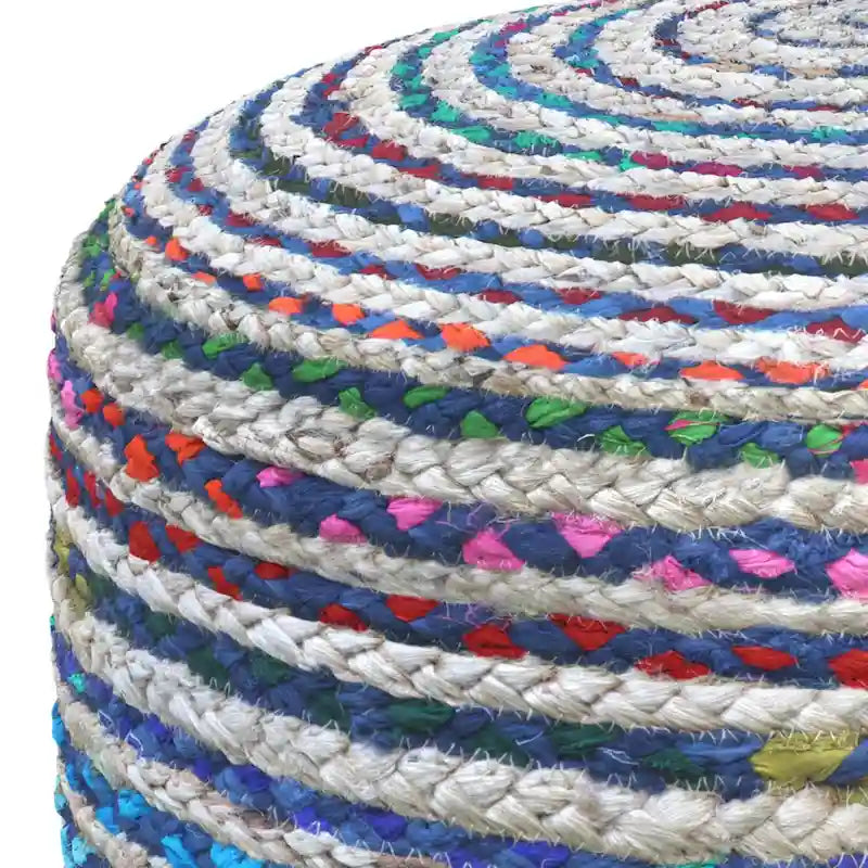 WYNDENHALL Mattise Boho Round Pouf in Braided Jute