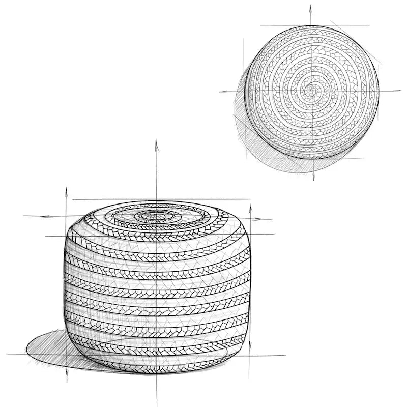 WYNDENHALL Mattise Boho Round Pouf in Braided Jute