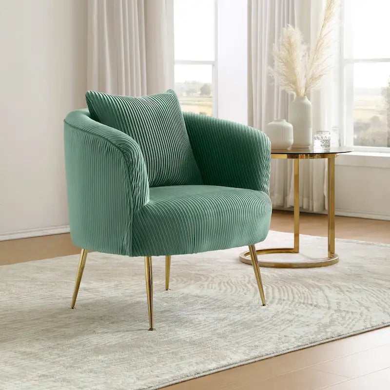 Art Leon Modern Velvet Accent Barrel Chair