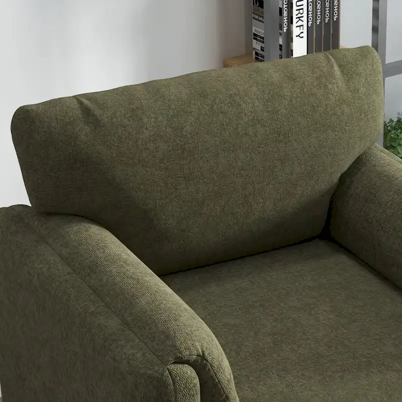 Modern Upholstered Accent Armchair Plush Cushion Fabric Living Room Green Beige Red
