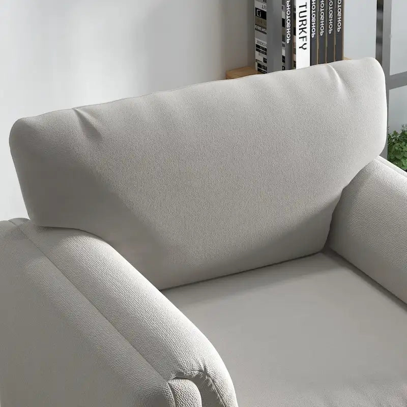 Modern Upholstered Accent Armchair Plush Cushion Fabric Living Room Green Beige Red