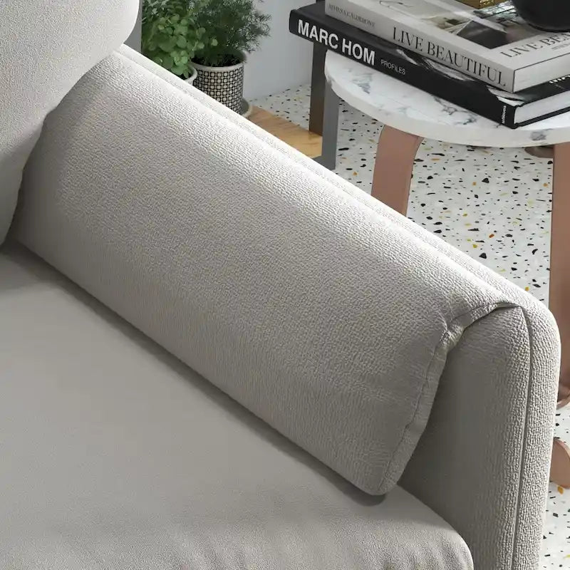 Modern Upholstered Accent Armchair Plush Cushion Fabric Living Room Green Beige Red