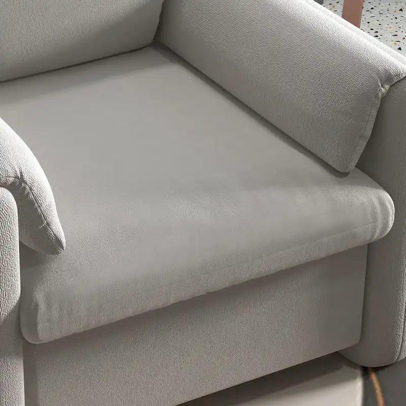 Modern Upholstered Accent Armchair Plush Cushion Fabric Living Room Green Beige Red