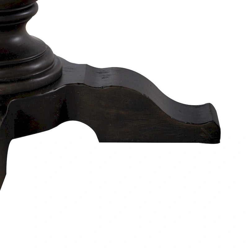 Round Pedestal Dining Table Starburst Oak Veneer Top Dusty Taupe Black