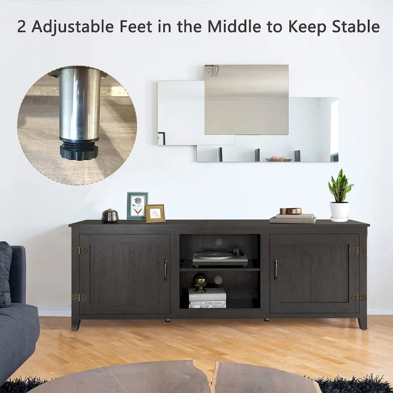 Wood Storage Cabinet Media Console for TVs up to 80