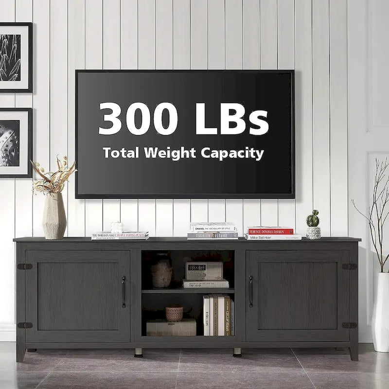 Wood Storage Cabinet Media Console for TVs up to 80