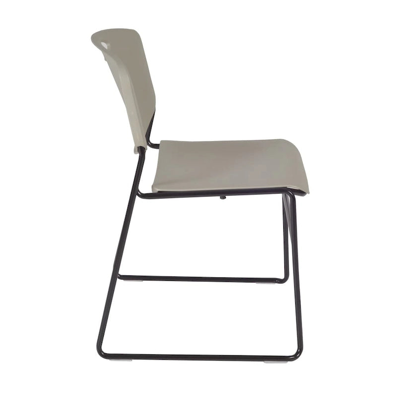 Stackable Polypropylene Chair Reinforced Metal Frame Indoor Multi-Color
