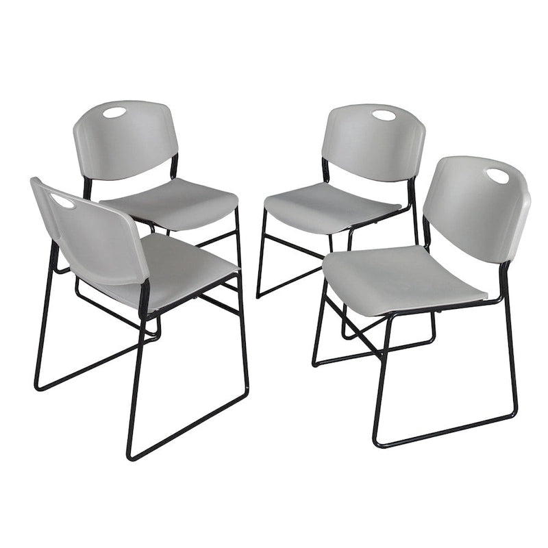 Stackable Polypropylene Chair Reinforced Metal Frame Indoor Multi-Color