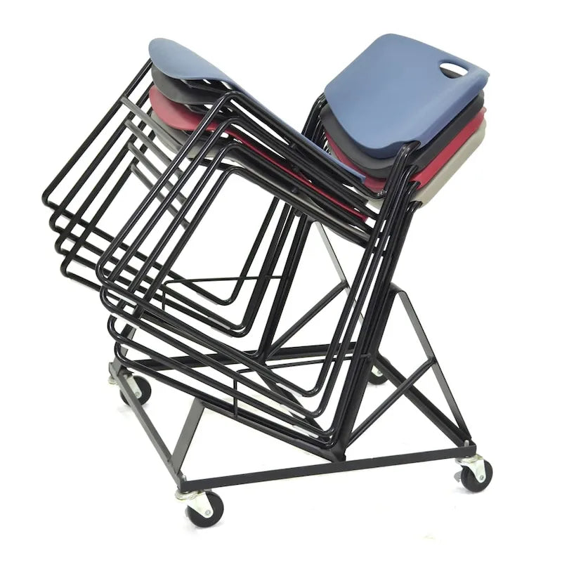 Stackable Polypropylene Chair Reinforced Metal Frame Indoor Multi-Color