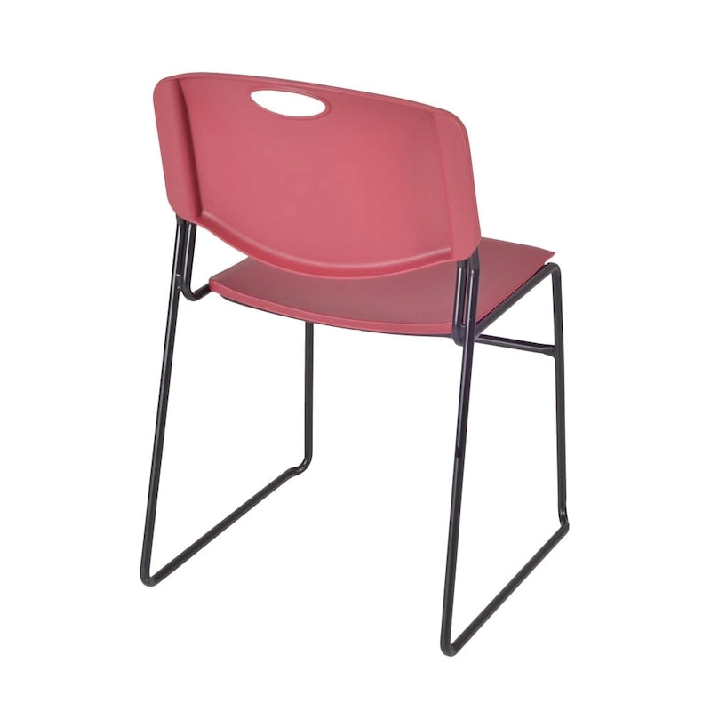 Stackable Polypropylene Chair Reinforced Metal Frame Indoor Multi-Color