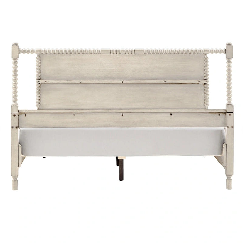 Demetria Antique Finish Beaded Wood Platform Bed by iNSPIRE Q Classic