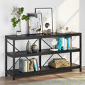 3 Tiers Console Table TV Stand with Storage Shelves,Sofa Table