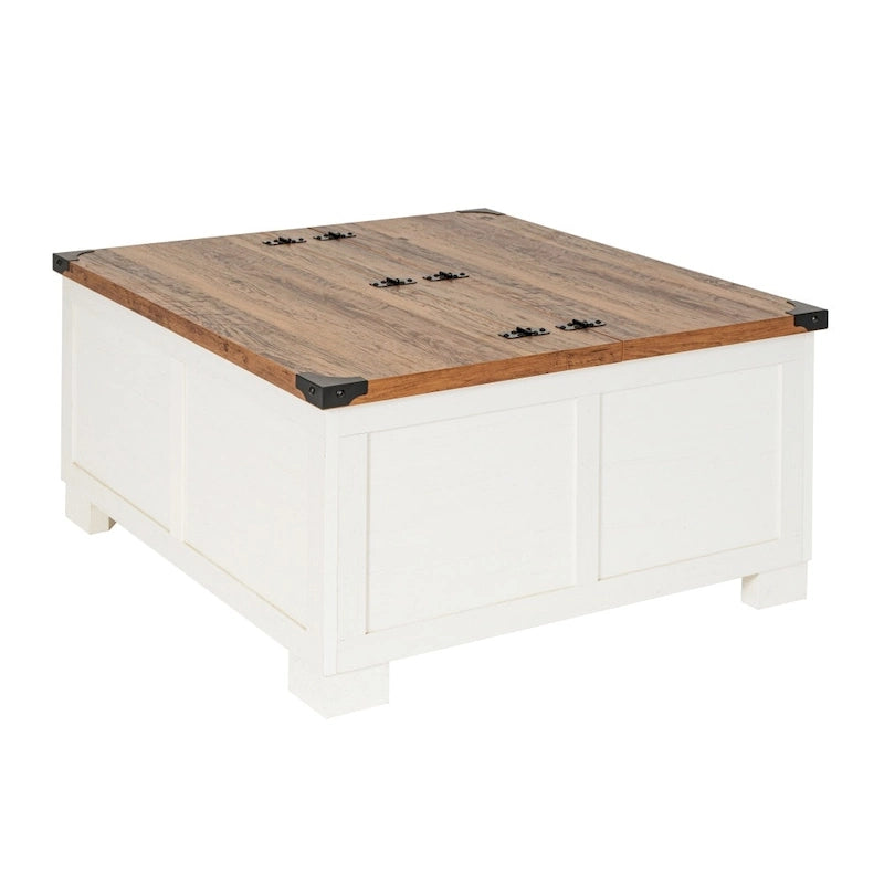 Lift Top Coffee Table with Hidden Storage Farmhouse Style Engineered Wood