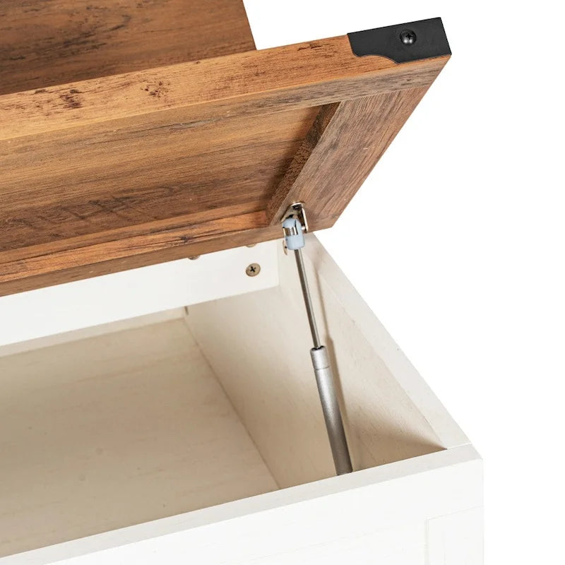 Lift Top Coffee Table with Hidden Storage Farmhouse Style Engineered Wood