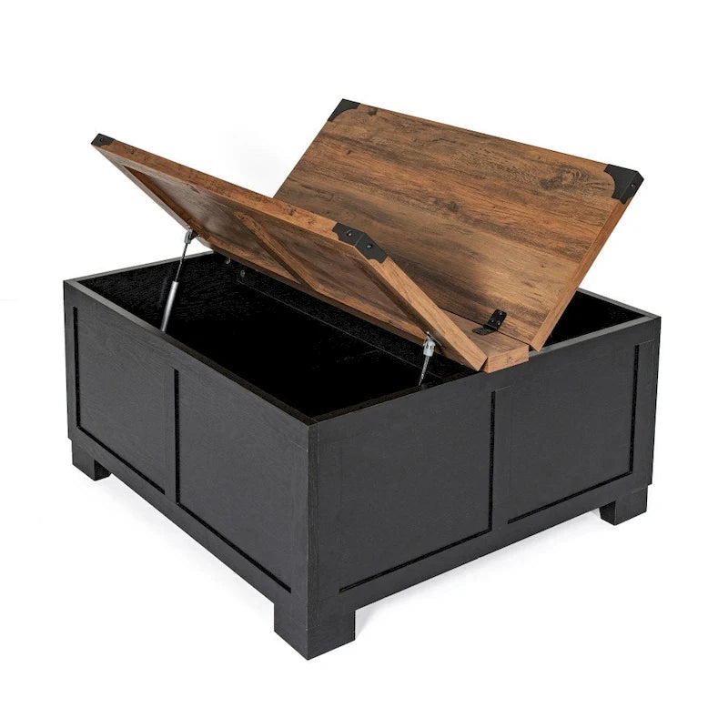 Lift Top Coffee Table with Hidden Storage Farmhouse Style Engineered Wood