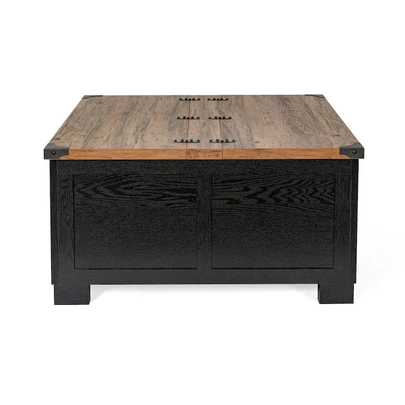 Lift Top Coffee Table with Hidden Storage Farmhouse Style Engineered Wood