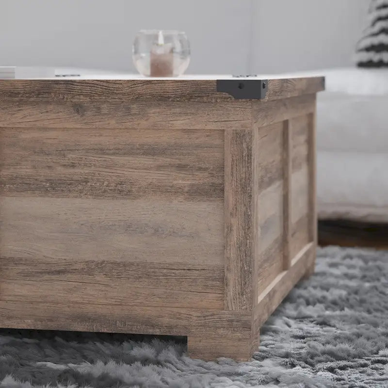 Lift Top Coffee Table with Hidden Storage Farmhouse Style Engineered Wood