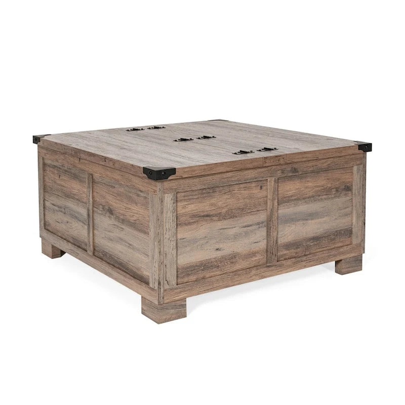 Lift Top Coffee Table with Hidden Storage Farmhouse Style Engineered Wood