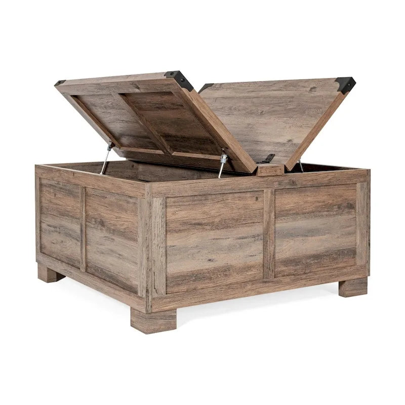 Lift Top Coffee Table with Hidden Storage Farmhouse Style Engineered Wood
