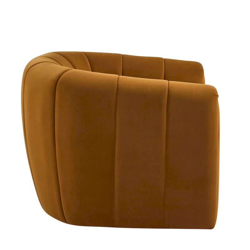 Modern Boucle Swivel Club Chair Tub Design 360 Degree Rotation Channel Back