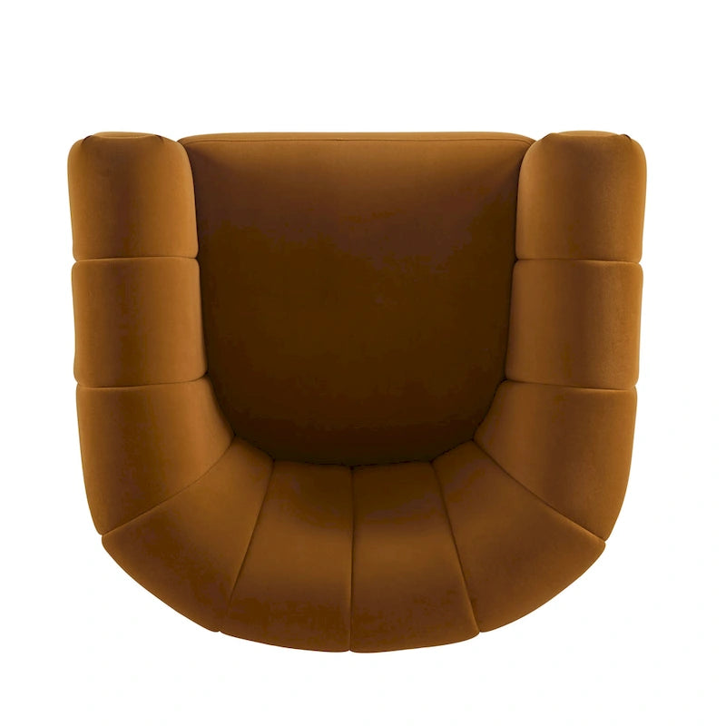 Modern Boucle Swivel Club Chair Tub Design 360 Degree Rotation Channel Back
