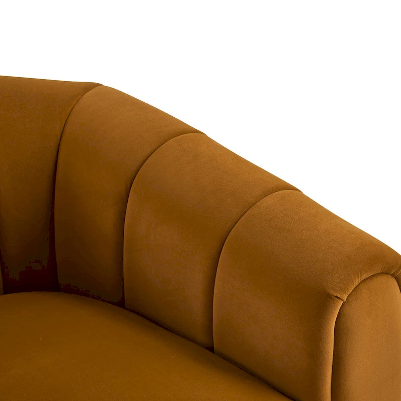 Modern Boucle Swivel Club Chair Tub Design 360 Degree Rotation Channel Back