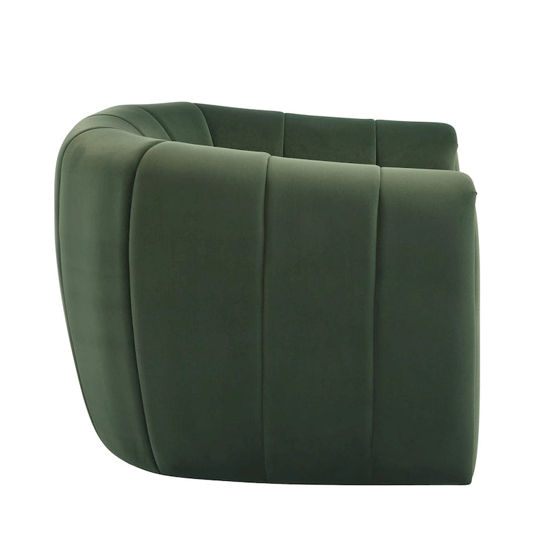 Modern Boucle Swivel Club Chair Tub Design 360 Degree Rotation Channel Back