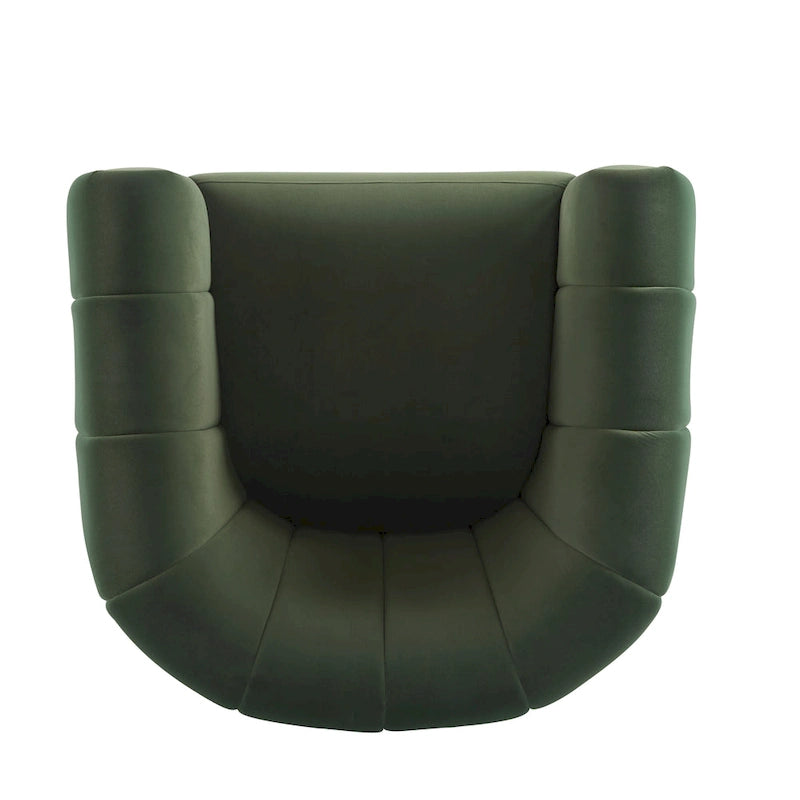 Modern Boucle Swivel Club Chair Tub Design 360 Degree Rotation Channel Back