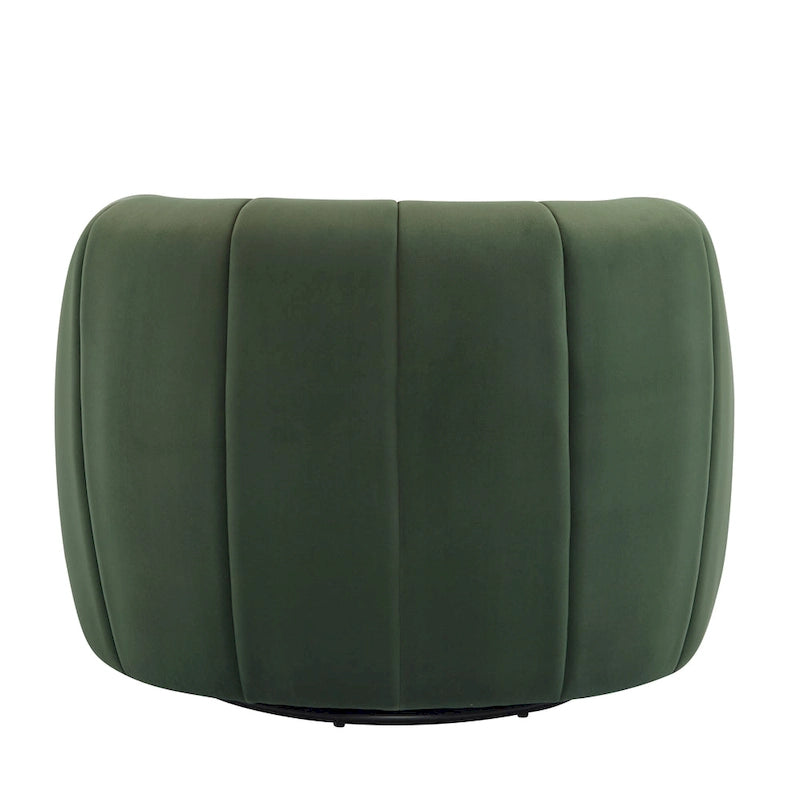 Modern Boucle Swivel Club Chair Tub Design 360 Degree Rotation Channel Back
